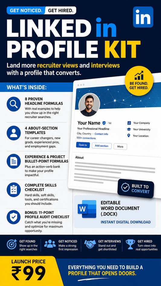 LinkedIn Optimization Kit for Job Seekers — Headline Formulas, About Templates & Skills Checklist